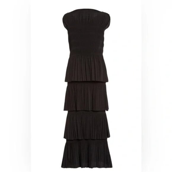 TOTEME Women's Aramon Black Tiered Maxi Dress (M) - Picture 8 of 9